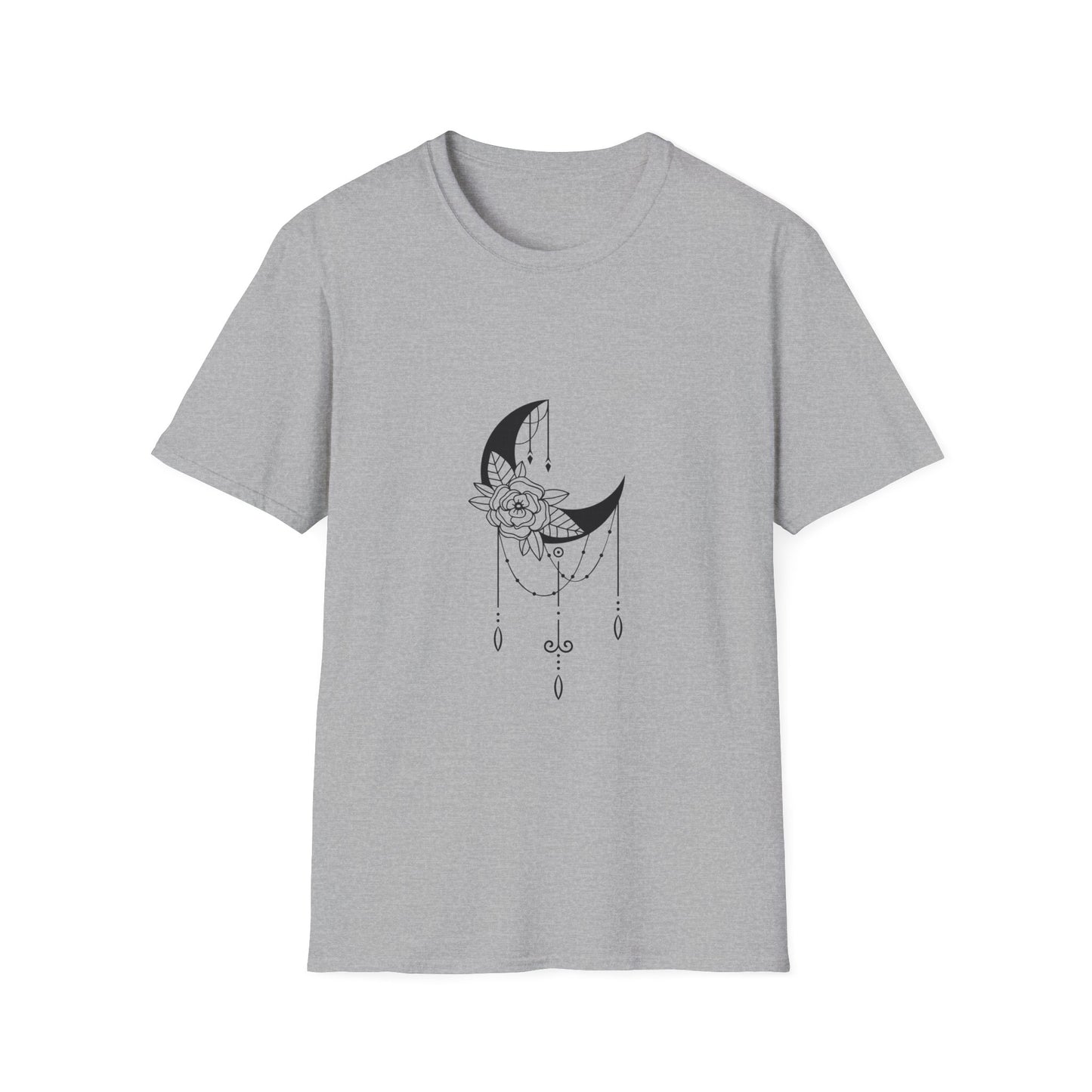 Tilting Moon and Lotus Mandala T-Shirt